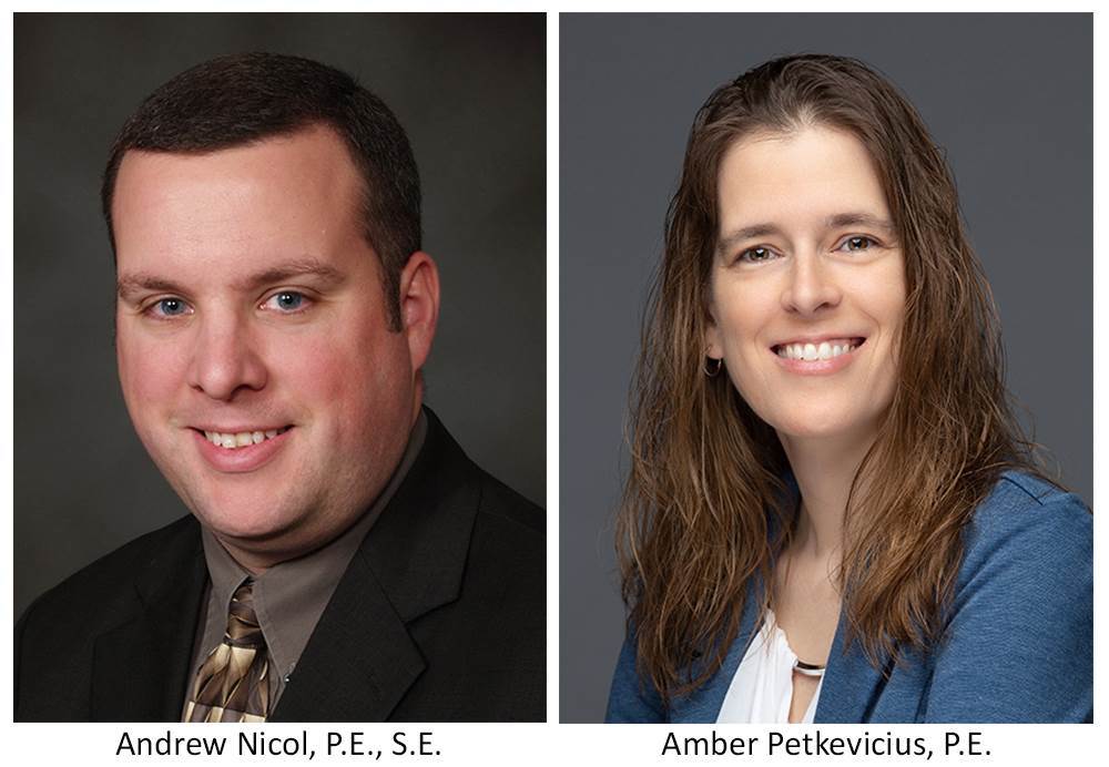 Headshots of Andrew Nicol and Amber Petkevicius