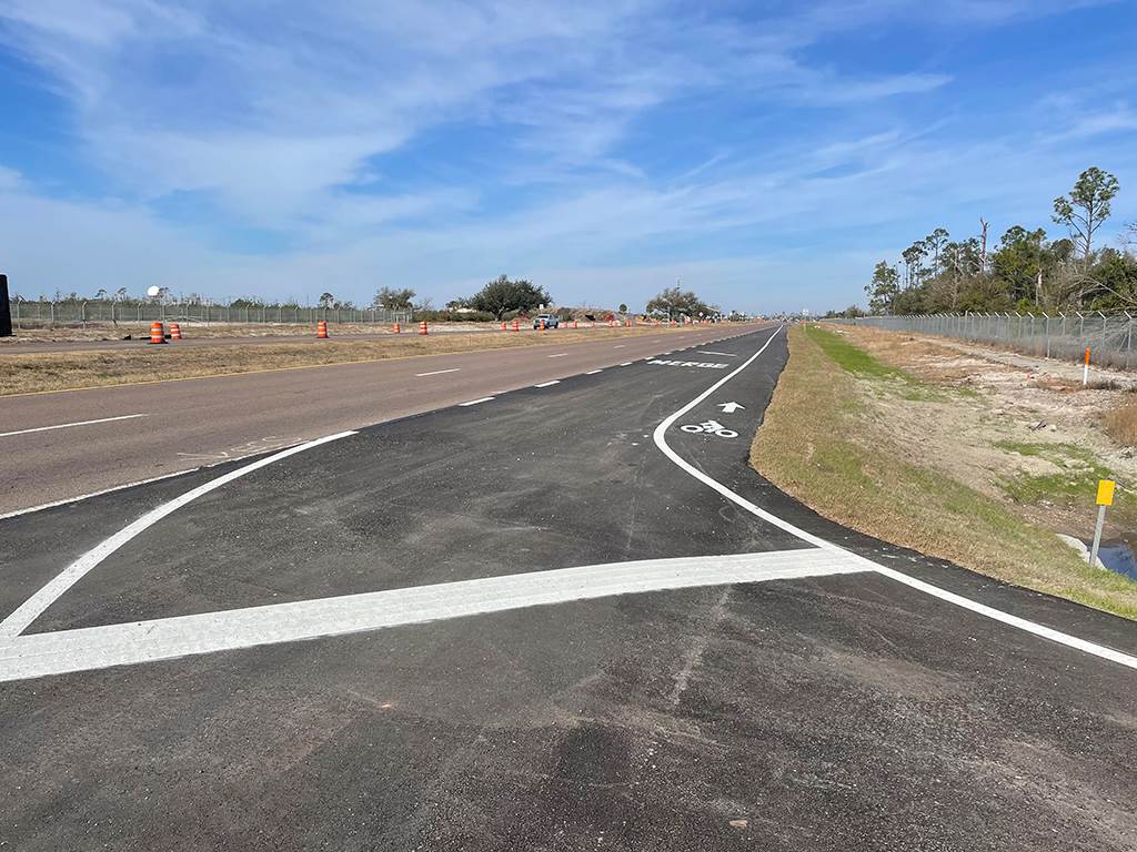 an image of a roadway at Tyndall Air Force Base