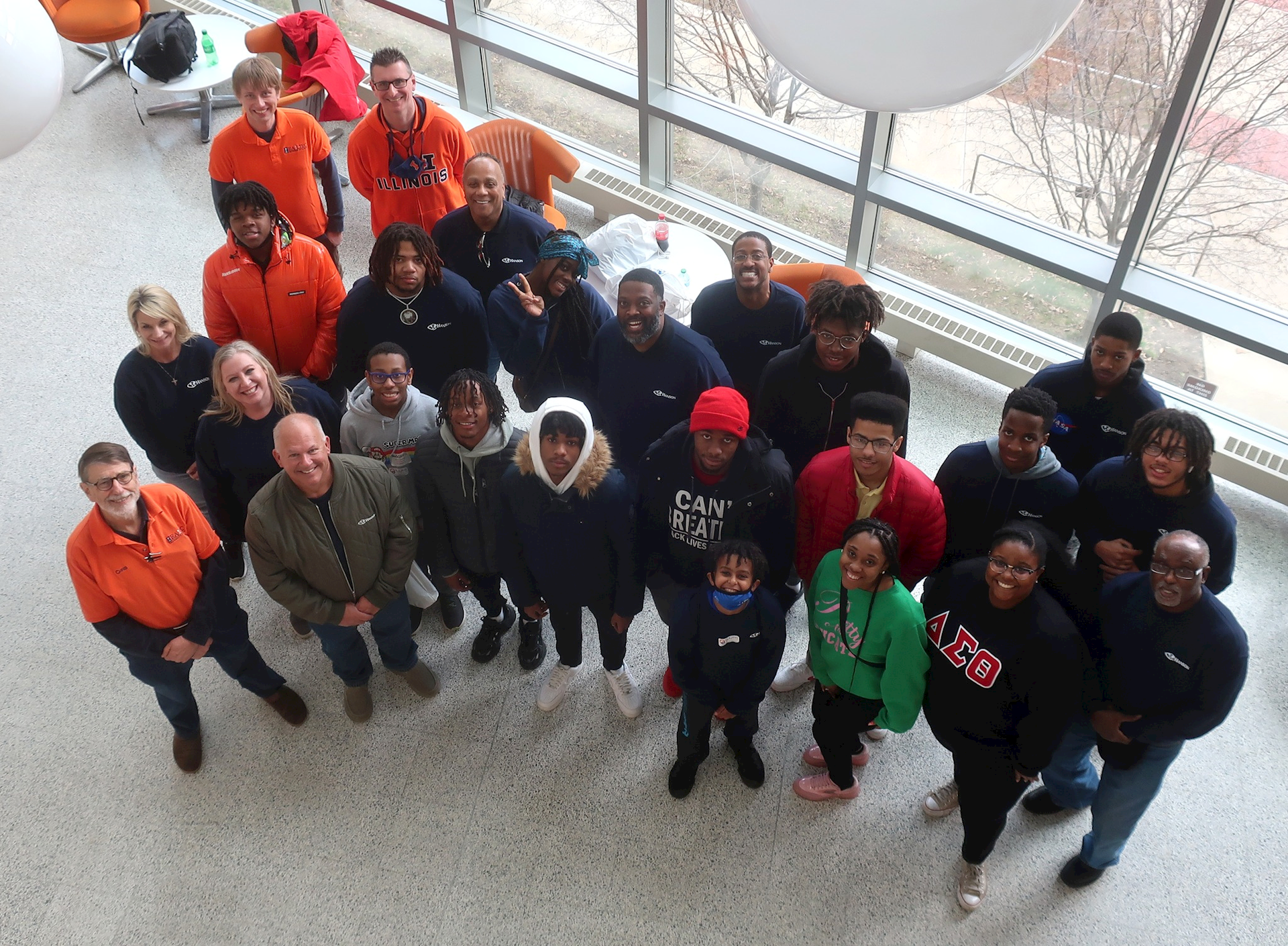 a group of students at the university of illinois open house