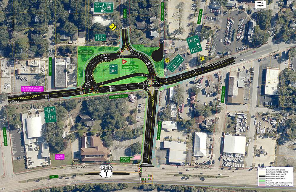 aerial of st. augustine intersection plans