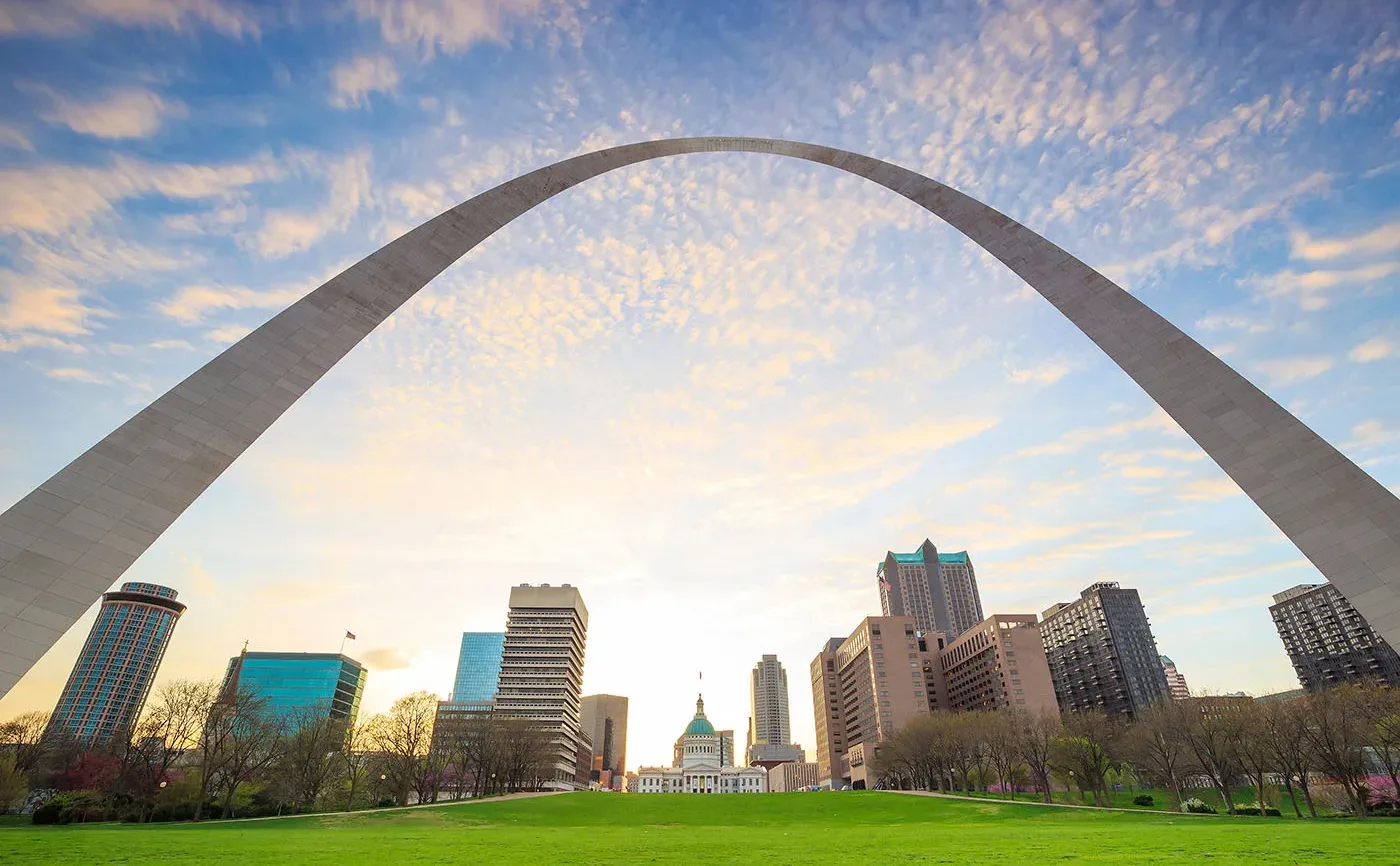 St. Louis downtown at twilight in USA