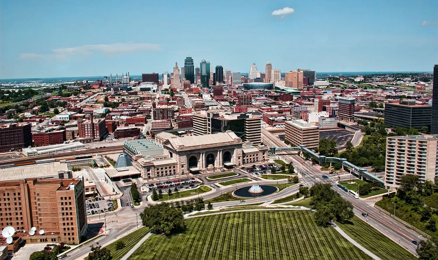 This is a skyline view of Downtown Kansas City.