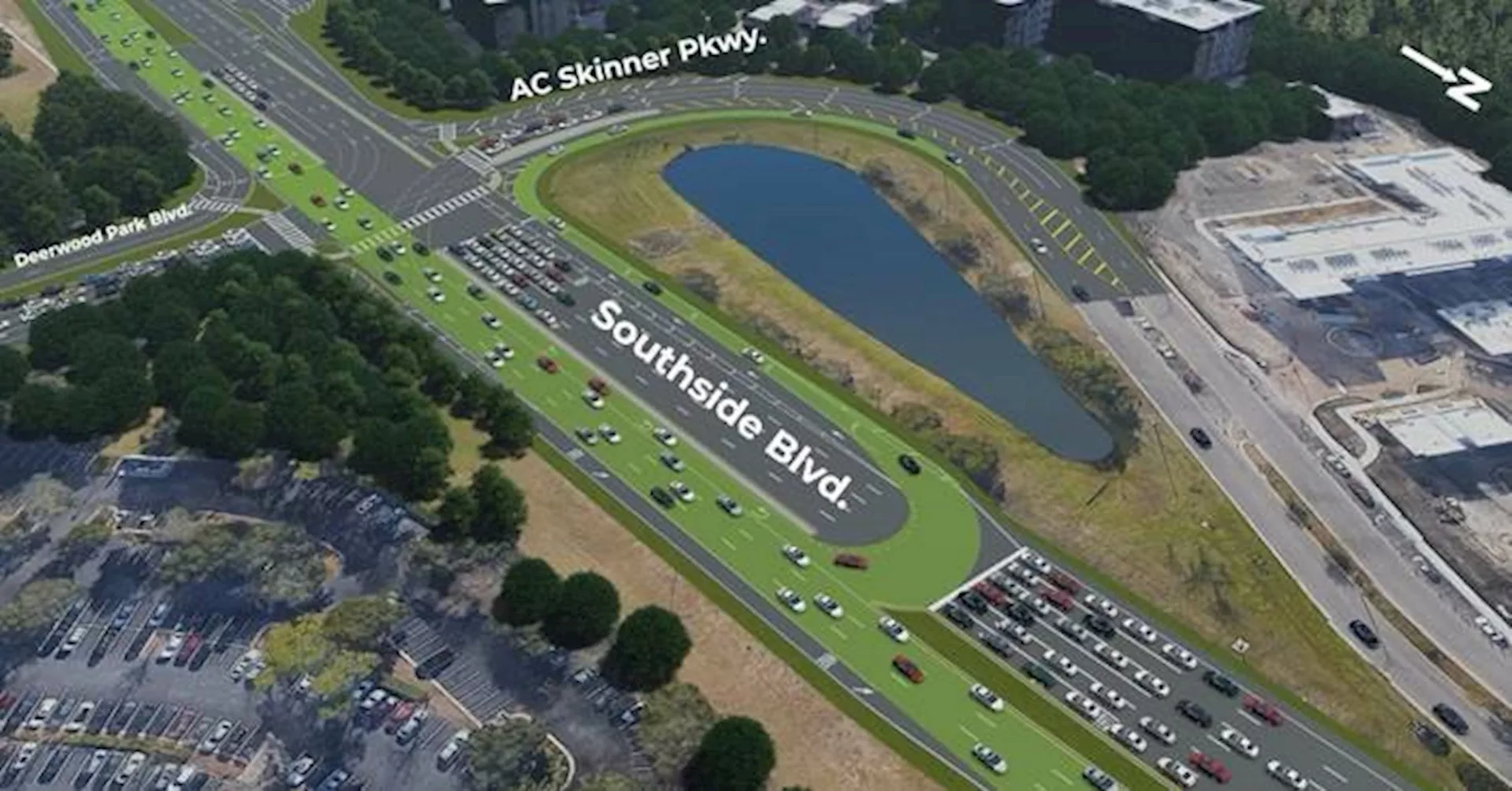 Hanson collaborated with the Florida Department of Transportation to develop a plan for significant changes to the intersection of State Road 115/Southside Boulevard with Deerwood Park Boulevard/A.C. Skinner Parkway.