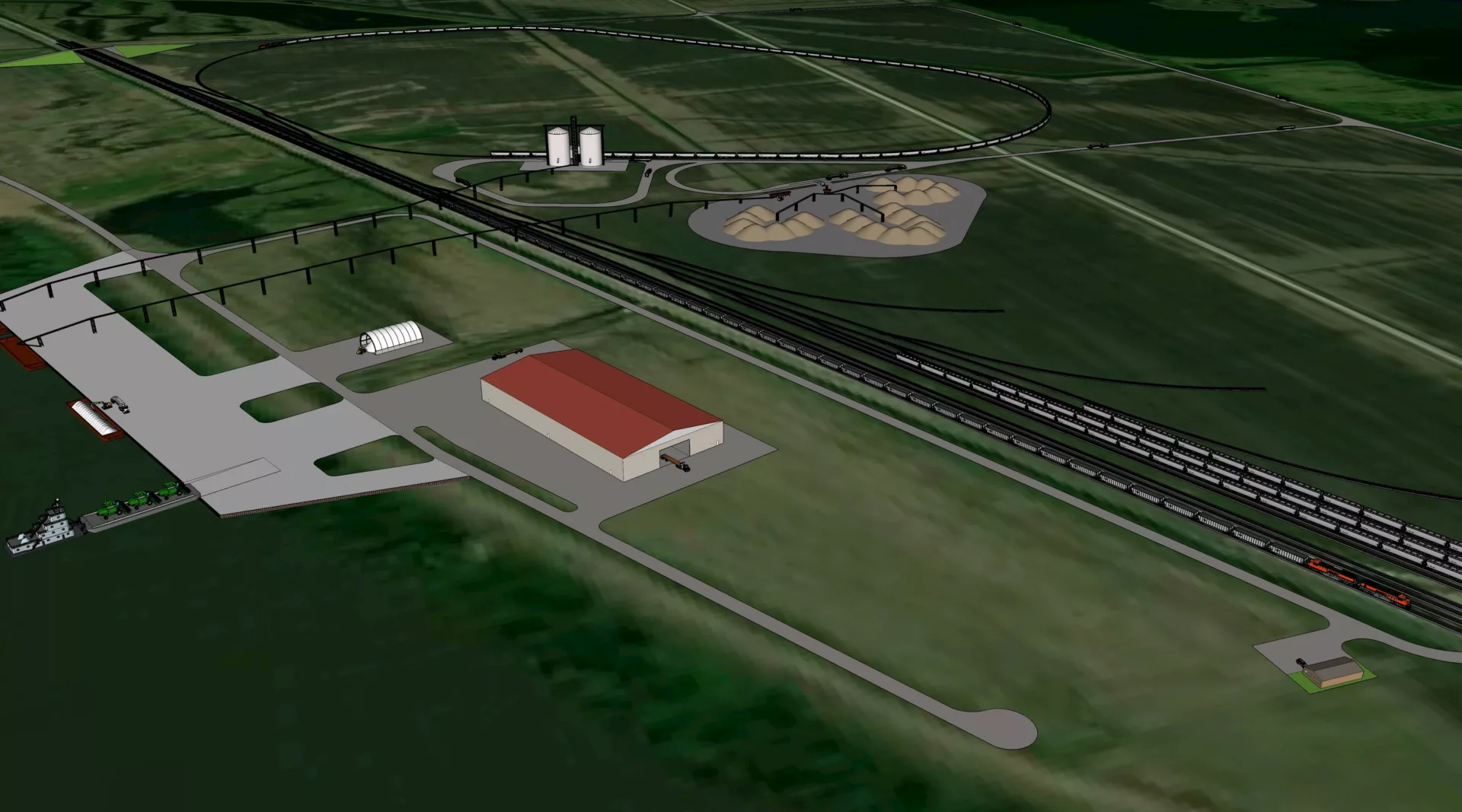 The Lewis County Port Authority (LCPA) selected Hanson to develop a conceptual site plan for the potential development of a 520-acre riverfront site it was considering acquiring for the development of its second port location.