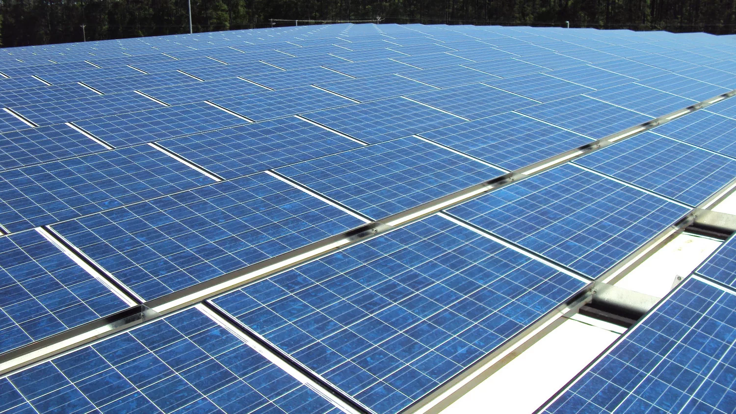 Close-up image of solar panels