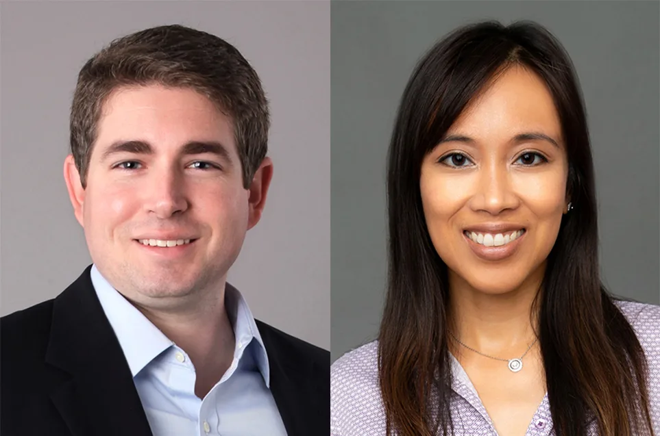 headshots of Burns Bradford and Amanda Polematidis